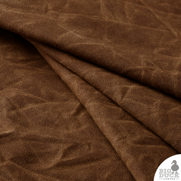 Nutmeg Brown Waxed Canvas Fabric — 10 oz cotton fabric with non-toxic waterproof wax finish